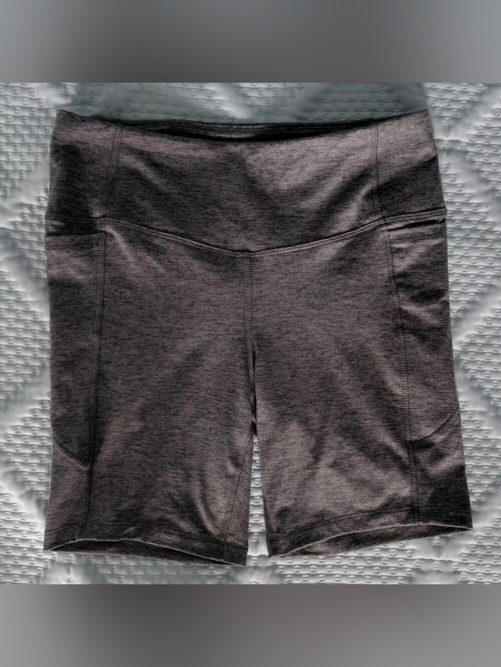 Gray Biker Shorts With Pockets